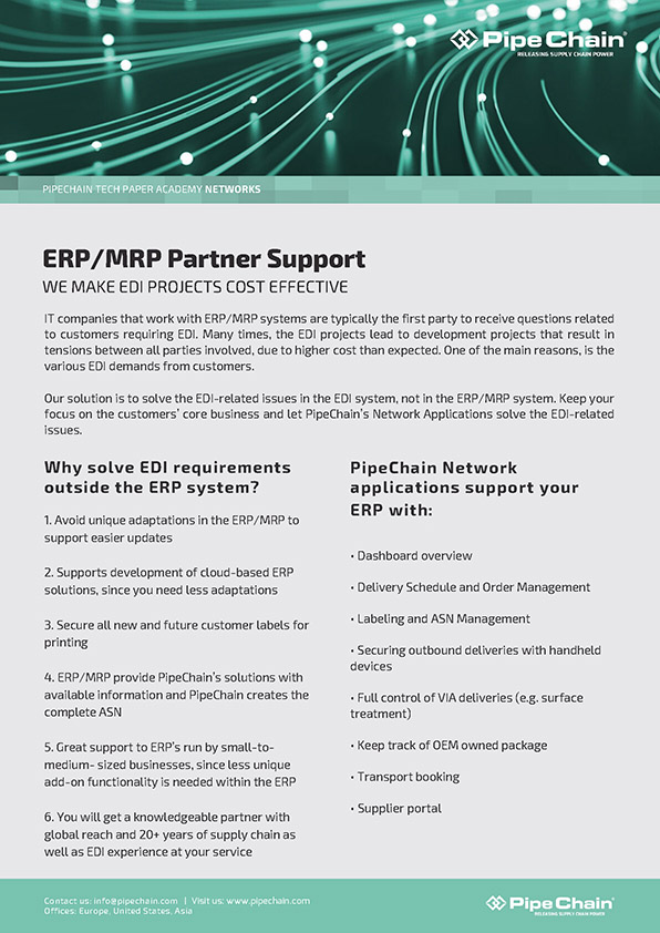 Tech Paper: ERP/MRP Partner Support